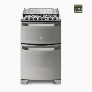 Cocina a Gas 4 Platos Electrolux Experience Doble Horno y Triple Llama 56DXA Inox