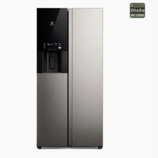 Refrigerador Electrolux 481L No Frost Side by Side Inverter AutoSense Dispensador Agua y Hielo ES4WS Inox
