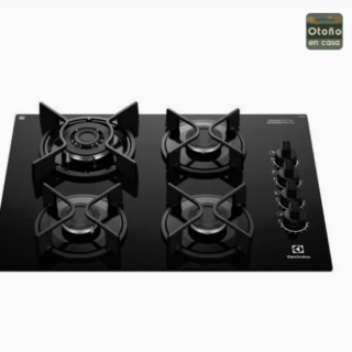 Encimera a Gas 4 Platos Electrolux Experience Triple Llama y Parrilla Hierro Fundido KE4GC
