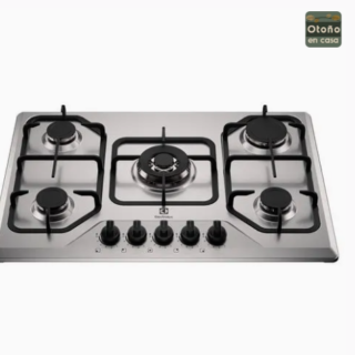 Encimera a Gas 5 Platos Electrolux Experience Tecnología de Cocción Precisa KE5XC Inox