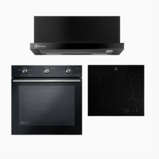 kit Horno Empotrable Eléctrico 80L OE8EL + Campana de Cocina Extractora Retráctil 60cm + Encimera a Inducción 4 Platos IE6LP